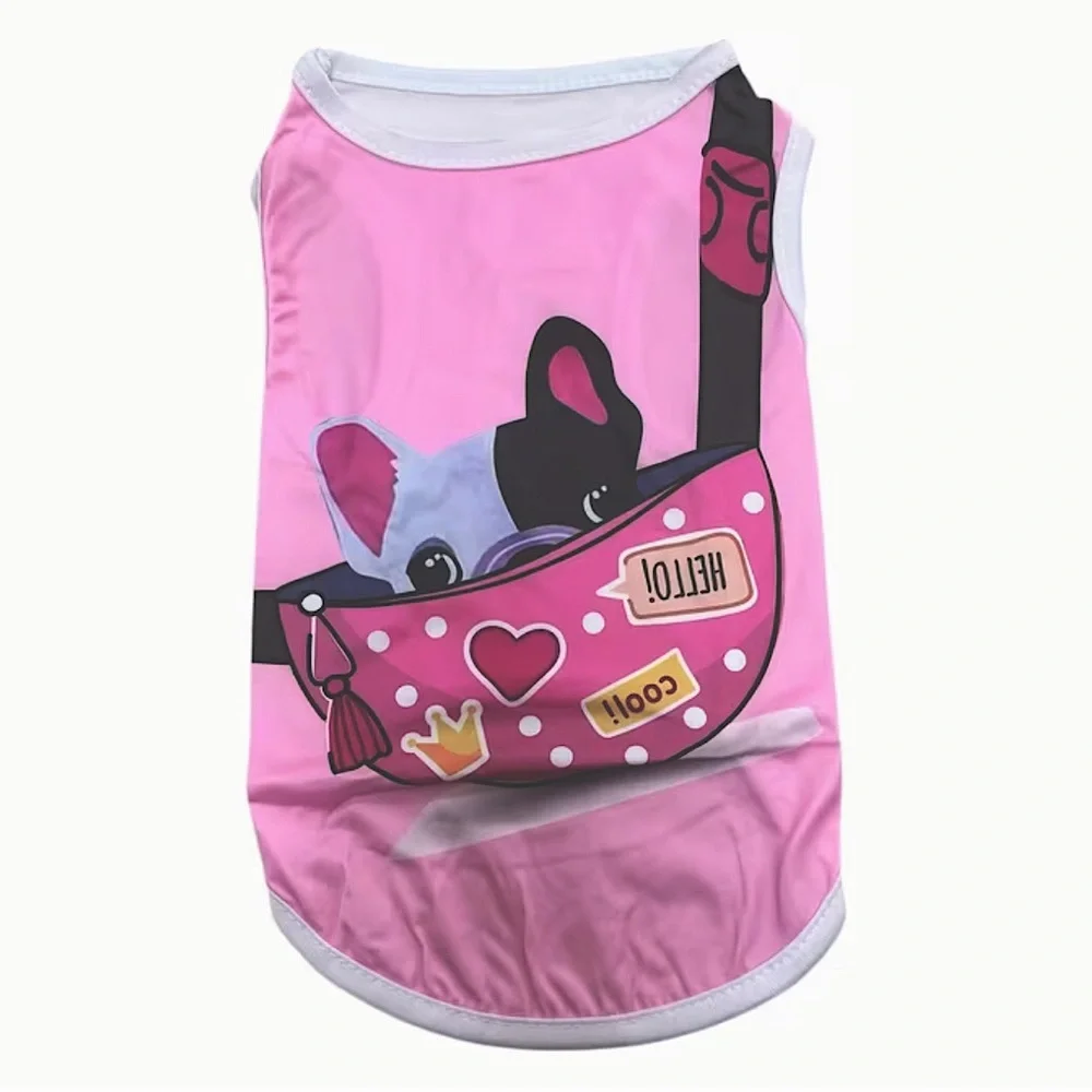 Pink Frenchie Dog Graphic Vest Tank Top (Sm)